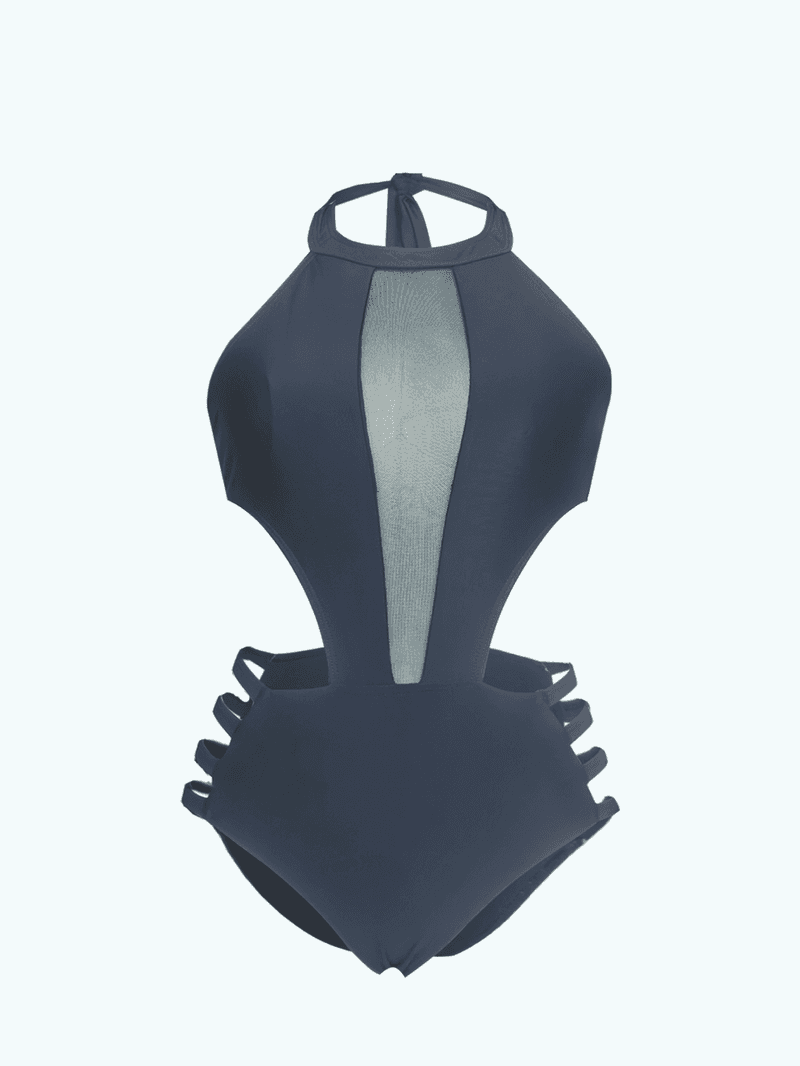 Maillot de bain une pièce creux noir