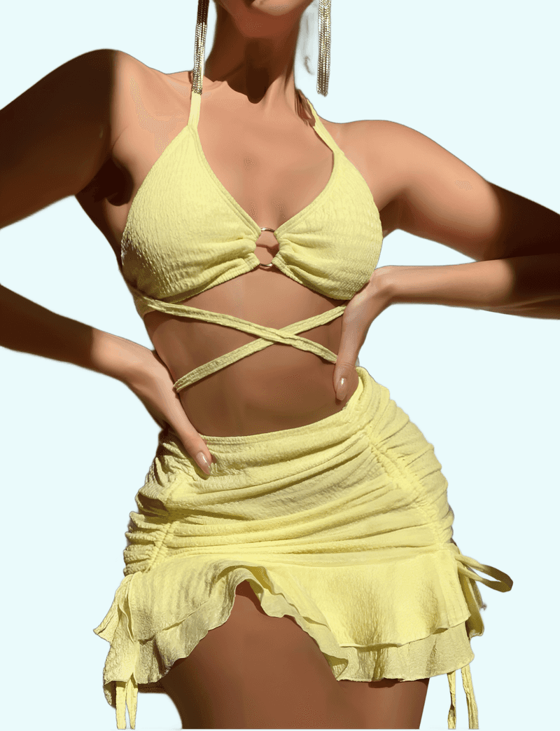Maillot de bain de plage sexy trois pièces