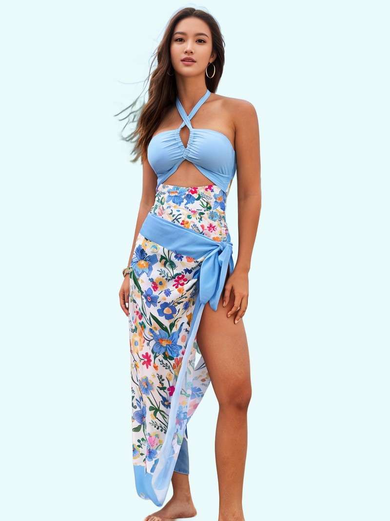 Maillot de bain à cou à lanières