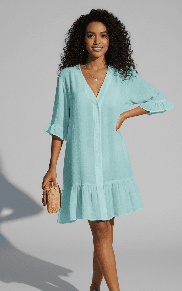 Robe midi faux portefeuille à col en V avec imprimé floral vibrant pour événements de plage estivaux